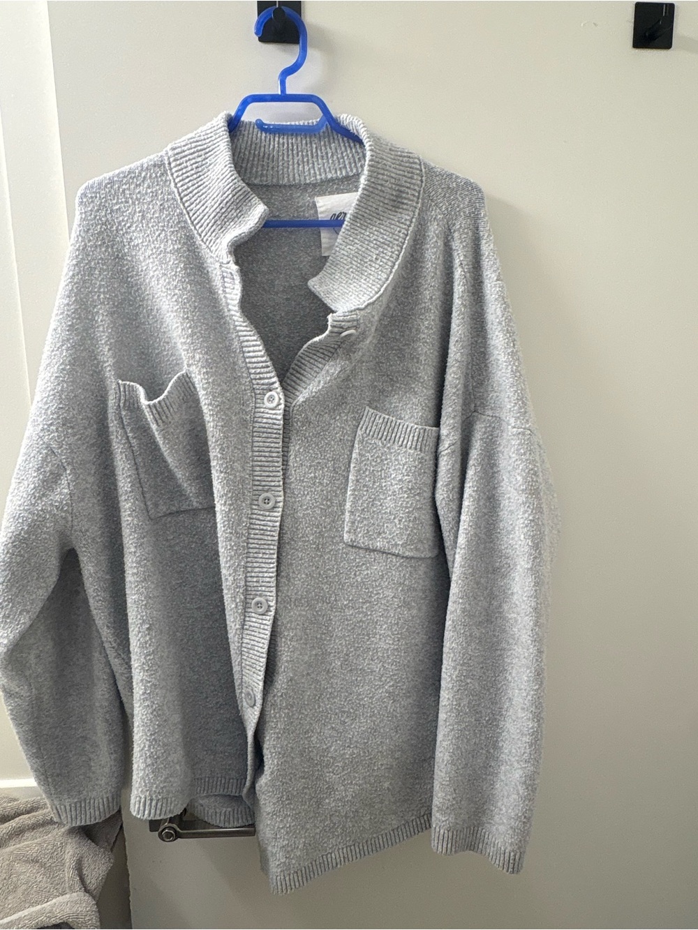 Aerie Button-Front Women's Cardigan Sweater - Light Gray